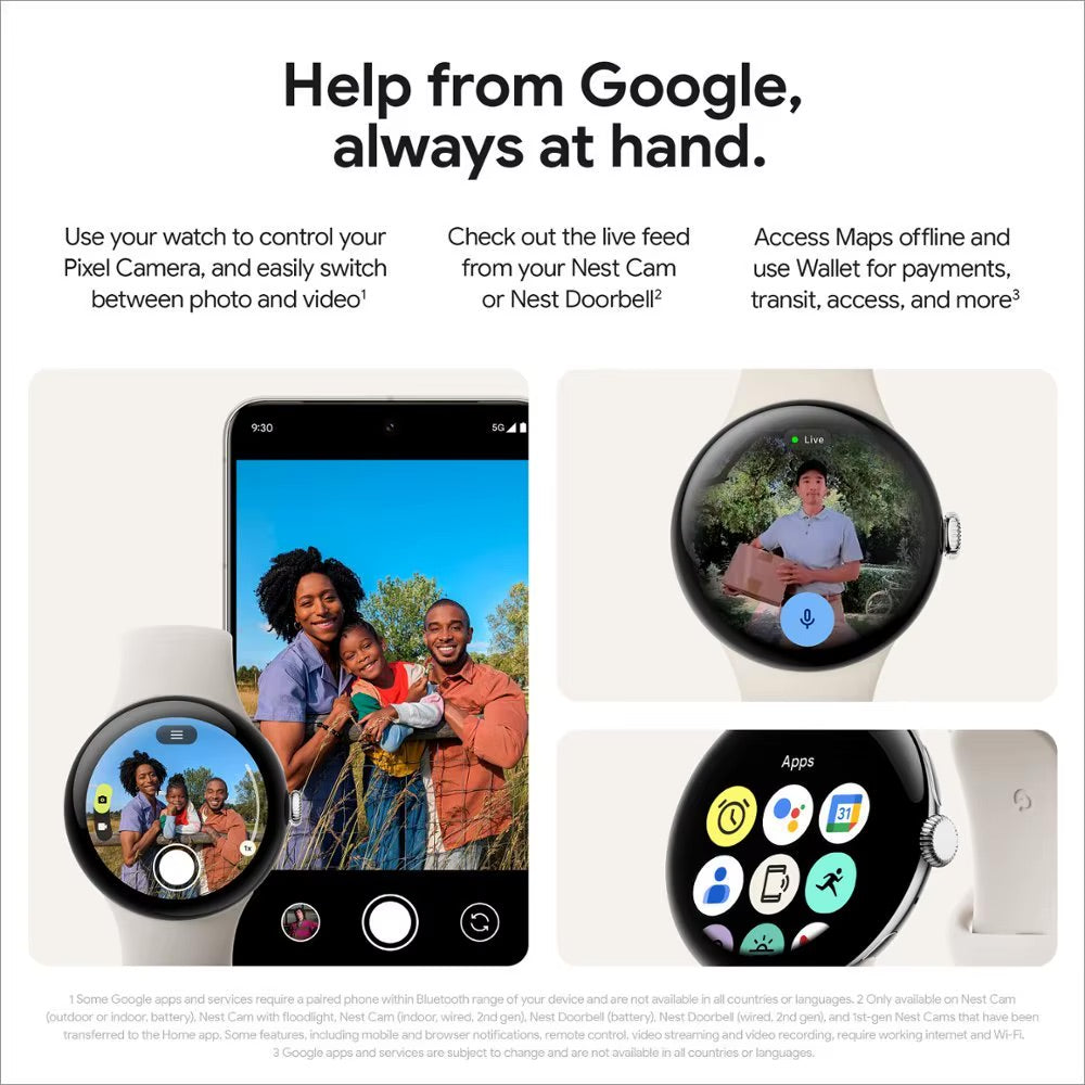 Google Pixel Watch 3 (45mm) Latest Model - Android Smartwatch, Heart Rate Tracking, Fitbit Advanced Running, Fitness Insights, 24-Hour Battery - Matte Black Aluminum Case - Obsidian Band - Wi-Fi
