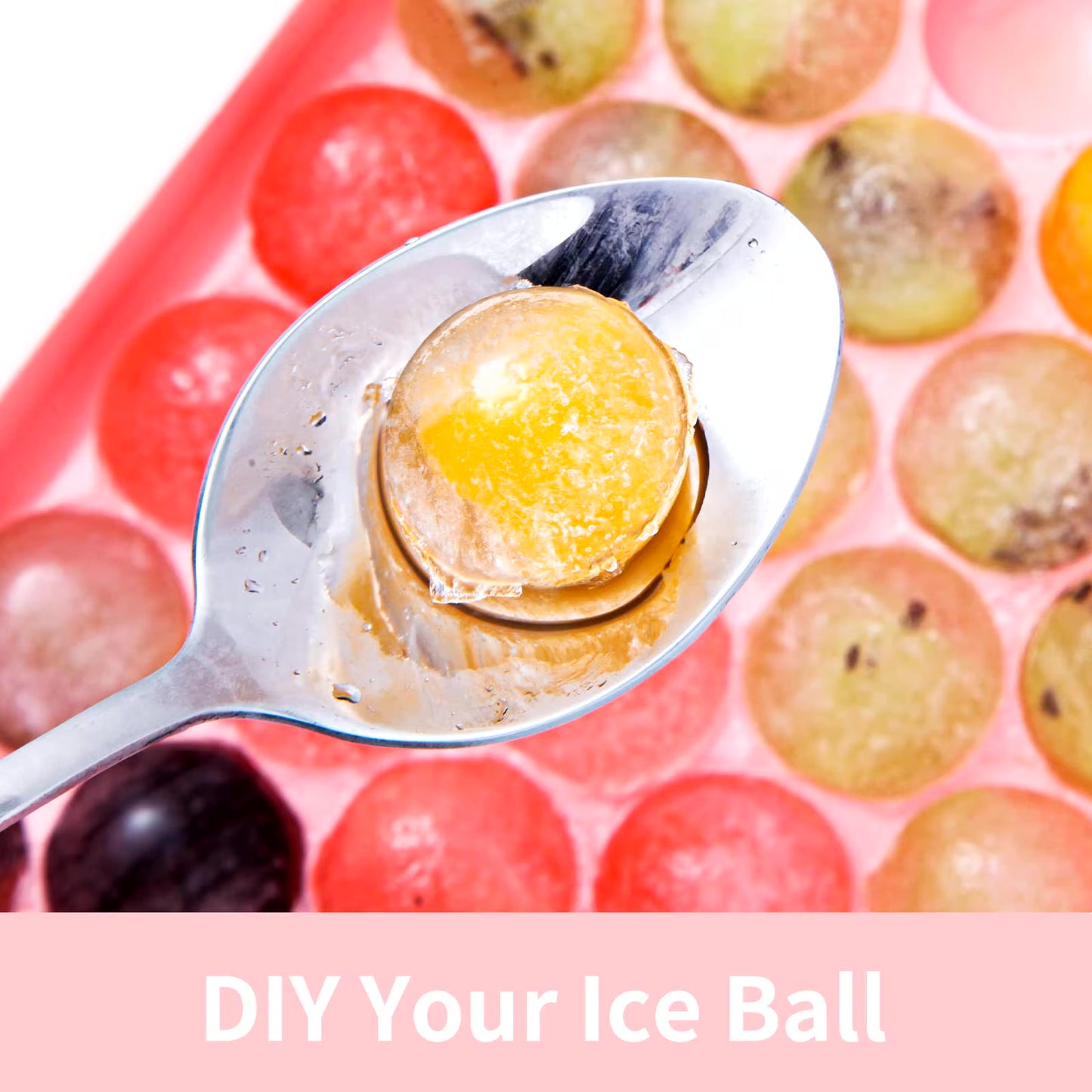 Round Ice Cube Tray with Lid & Bin Ice Ball Maker Mold for Freezer with Container Mini Circle Ice Cube Tray Making 66PCS Sphere (Copy)