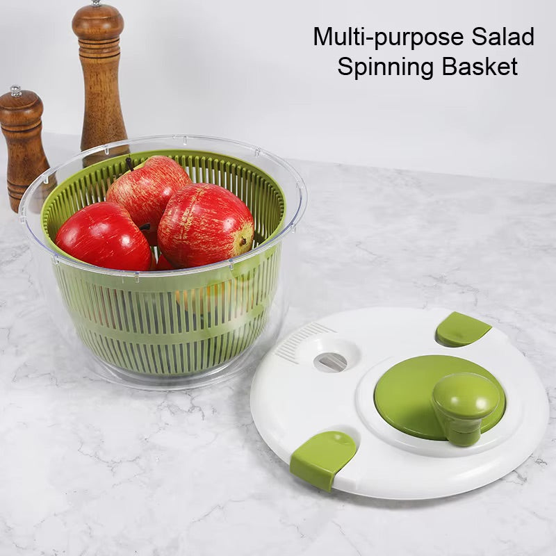 5Qt High-Efficiency Salad Spinner & Vegetable Dehydrator -Quick-dry salad spinner,Manual Kitchen Tool for Lettuce, Berries, and Greens,Quick Spin Dry Vegetables