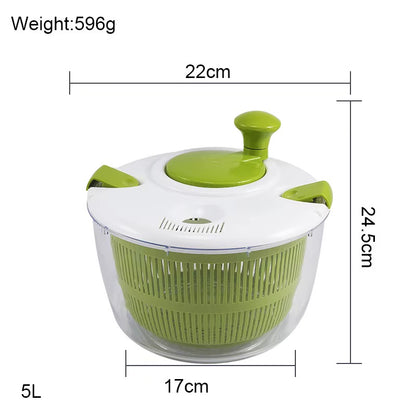 5Qt High-Efficiency Salad Spinner & Vegetable Dehydrator -Quick-dry salad spinner,Manual Kitchen Tool for Lettuce, Berries, and Greens,Quick Spin Dry Vegetables