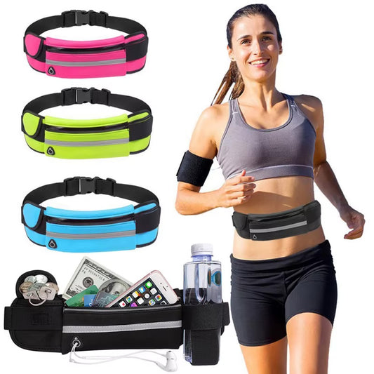 Jueachy Running Belts for Women Waterproof Fanny Pack Running Waist Pouch Phone holder Adjustable Sports Money Belt with Headphone Port