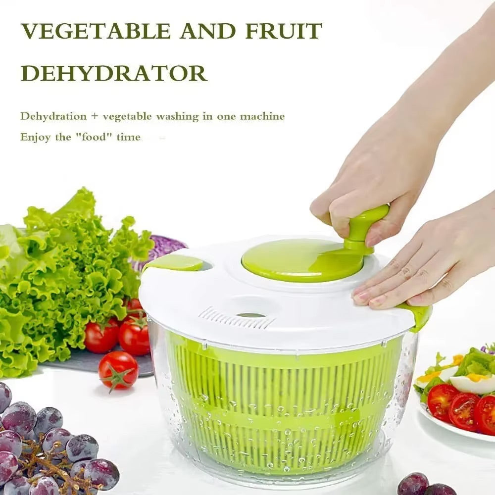 5Qt High-Efficiency Salad Spinner & Vegetable Dehydrator -Quick-dry salad spinner,Manual Kitchen Tool for Lettuce, Berries, and Greens,Quick Spin Dry Vegetables