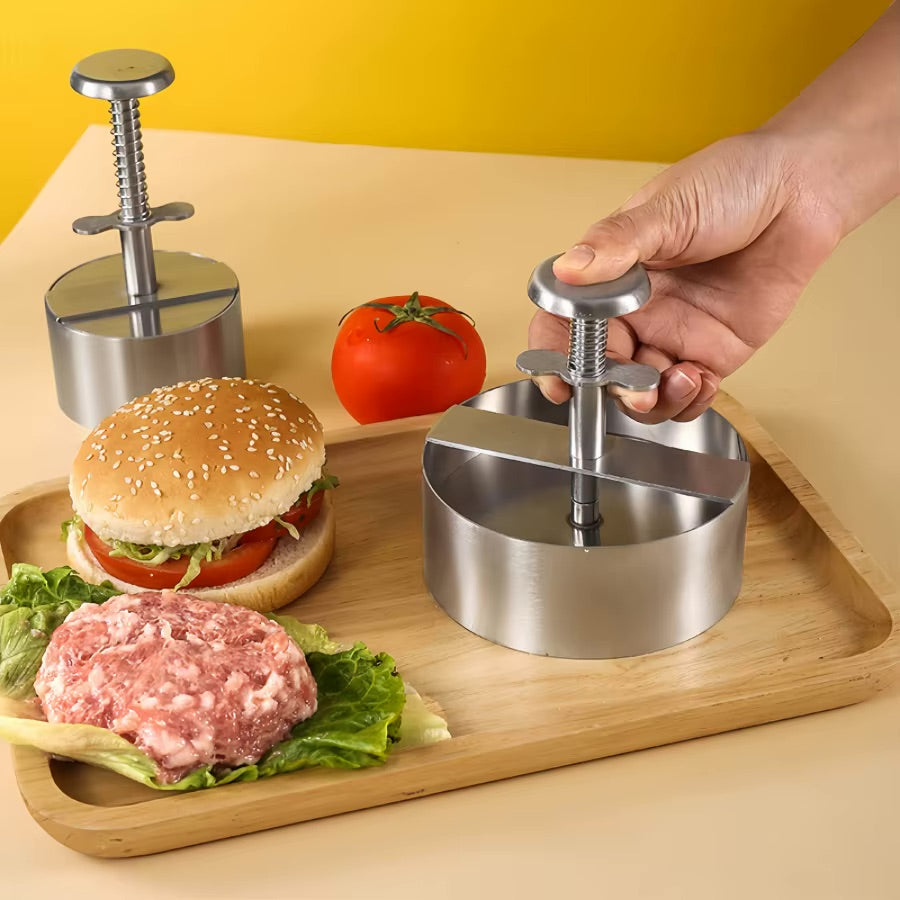 Burger Press, Adjustable Hamburger Patty Maker 4.2" Stainless Steel Hamburger Press Patty Making Molds Patties for Beef, Vegetables, Meat, BBQ Barbecue Homemade Hamburger
