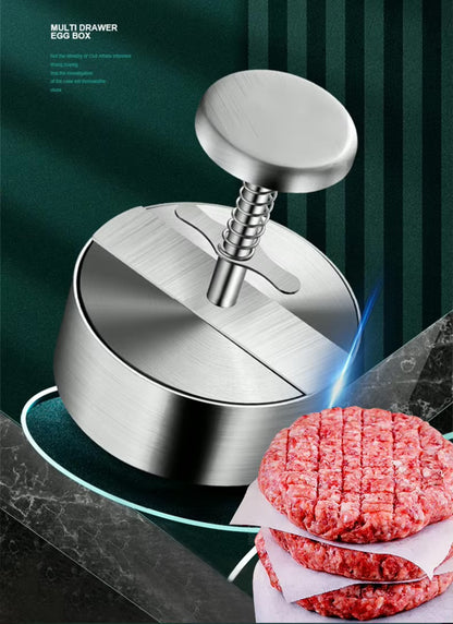 Burger Press, Adjustable Hamburger Patty Maker 4.2" Stainless Steel Hamburger Press Patty Making Molds Patties for Beef, Vegetables, Meat, BBQ Barbecue Homemade Hamburger
