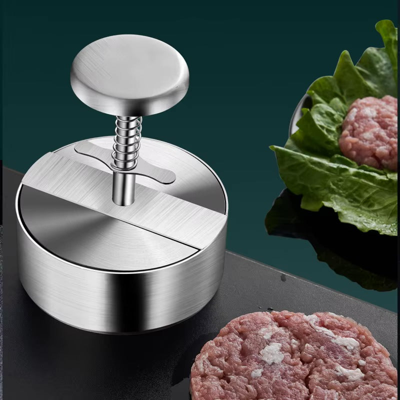 Burger Press, Adjustable Hamburger Patty Maker 4.2" Stainless Steel Hamburger Press Patty Making Molds Patties for Beef, Vegetables, Meat, BBQ Barbecue Homemade Hamburger