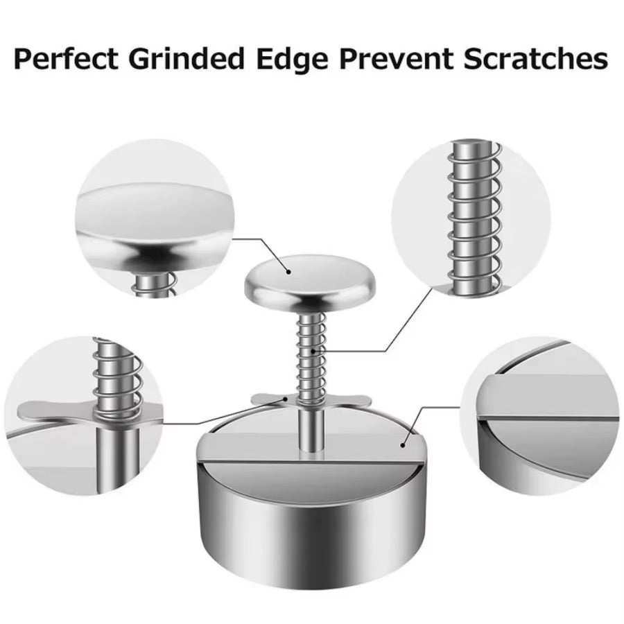 Burger Press, Adjustable Hamburger Patty Maker 4.2" Stainless Steel Hamburger Press Patty Making Molds Patties for Beef, Vegetables, Meat, BBQ Barbecue Homemade Hamburger