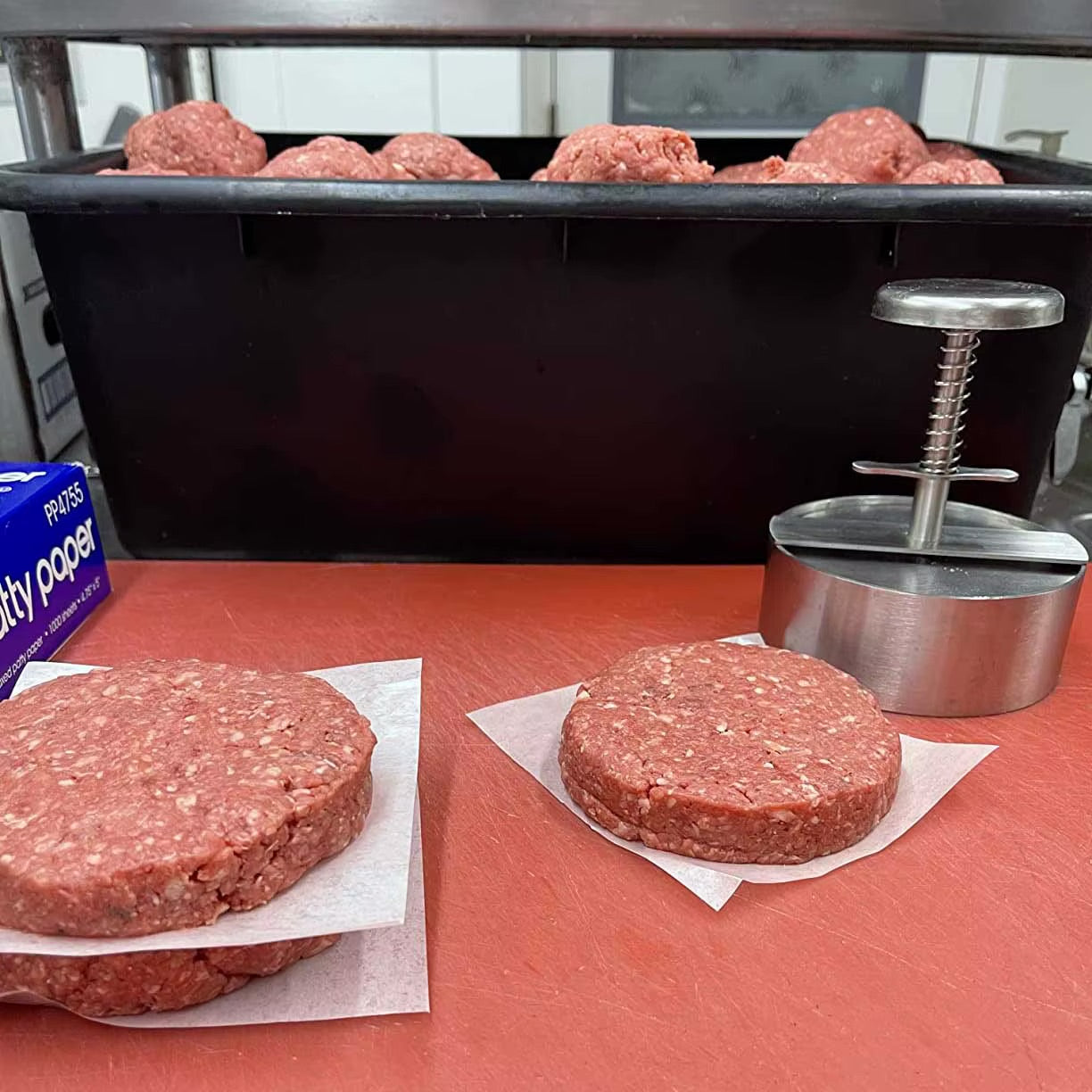 Burger Press, Adjustable Hamburger Patty Maker 4.2" Stainless Steel Hamburger Press Patty Making Molds Patties for Beef, Vegetables, Meat, BBQ Barbecue Homemade Hamburger