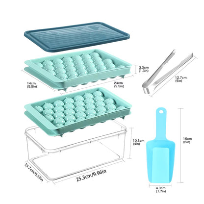Round Ice Cube Tray with Lid & Bin Ice Ball Maker Mold for Freezer with Container Mini Circle Ice Cube Tray Making 66PCS Sphere (Copy)