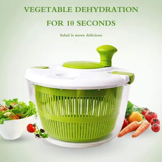 5Qt High-Efficiency Salad Spinner & Vegetable Dehydrator -Quick-dry salad spinner,Manual Kitchen Tool for Lettuce, Berries, and Greens,Quick Spin Dry Vegetables