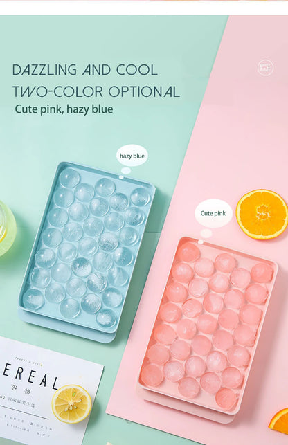 Round Ice Cube Tray with Lid & Bin Ice Ball Maker Mold for Freezer with Container Mini Circle Ice Cube Tray Making 66PCS Sphere (Copy)