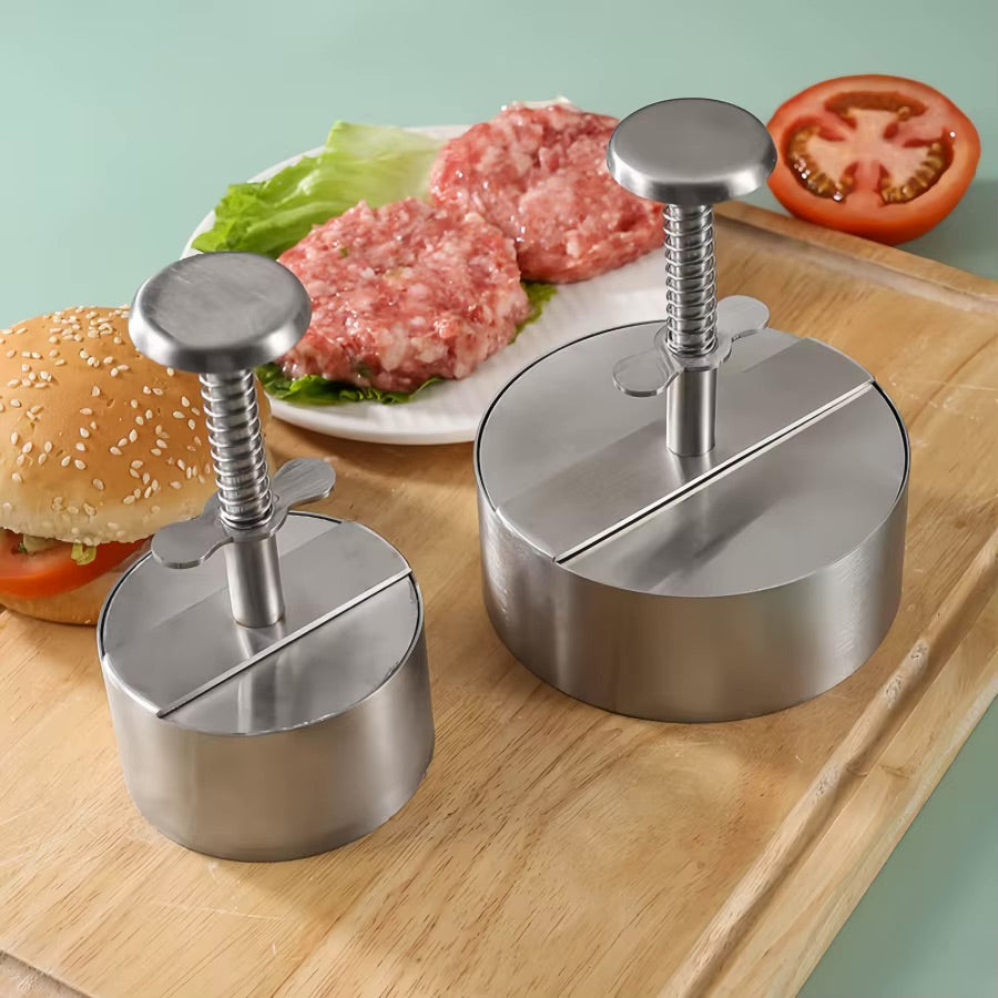 Burger Press, Adjustable Hamburger Patty Maker 4.2" Stainless Steel Hamburger Press Patty Making Molds Patties for Beef, Vegetables, Meat, BBQ Barbecue Homemade Hamburger