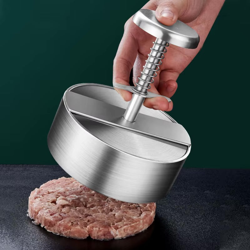 Burger Press, Adjustable Hamburger Patty Maker 4.2" Stainless Steel Hamburger Press Patty Making Molds Patties for Beef, Vegetables, Meat, BBQ Barbecue Homemade Hamburger